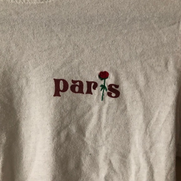 Brandy Melville Paris Embroidered Rose Graphic tee - Picture 2 of 3